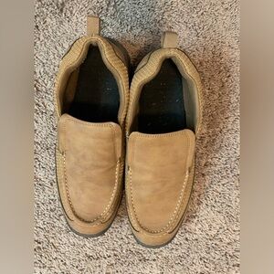 Vintage Slip On Classic Shoes Loafers Faux Leather Tan Size 10-10.5-11